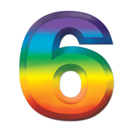 Цифра 6 разноцветная