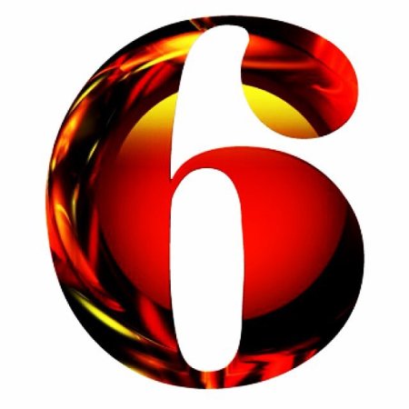 Цифра 6 красная
