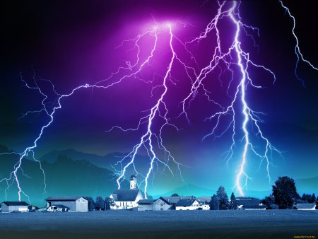 Разноцветные молнии