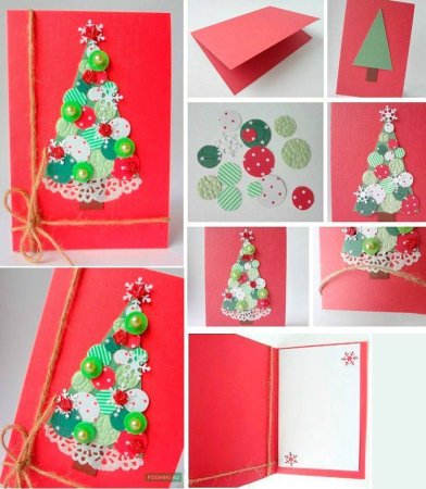 Новогодняя открытка своими руками