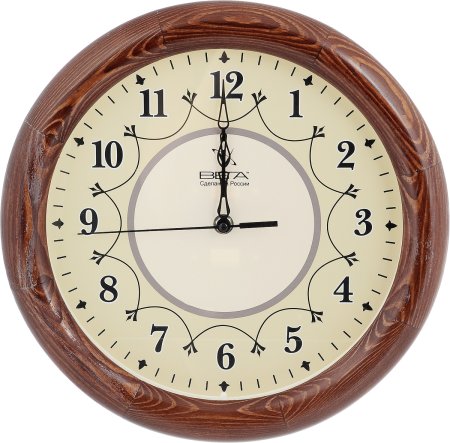 Часы настенные Вега "классика с бежевым кантом"