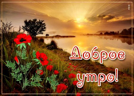 Доброе утро рассвет с надписью