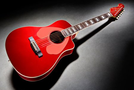 Гитара на Красном фоне