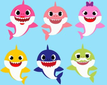 Герои мультфильма бейби Шарк
