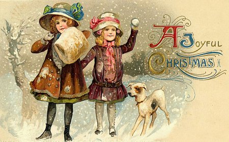 Винтажная открытка с новым годом