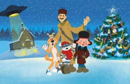 Почтальон Печкин в новогоднем Простоквашино