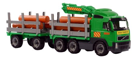 8725 "Volvo", автомобиль-лесовоз с прицепом (в сеточке)