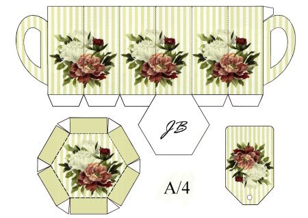 Развертка коробочки для чая