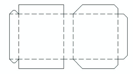 Развертка коробки для пиццы
