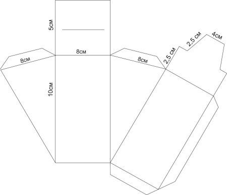 Схема кусочка тортика из бумаги
