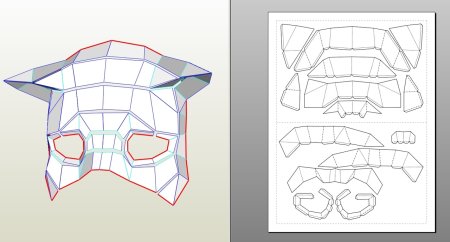 Паперкрафт 3д маска Доберман