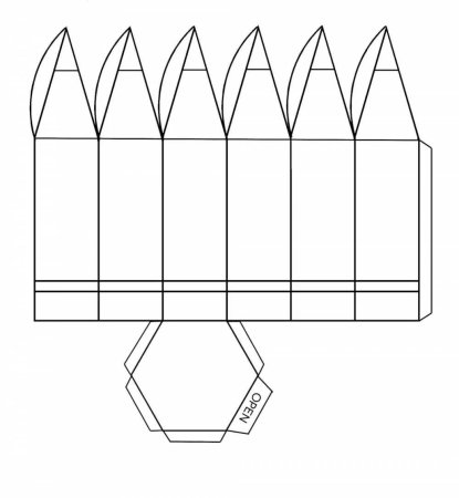Развертка коробки карандашей