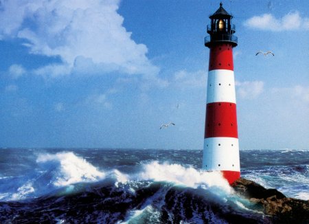 Маяк красно белый