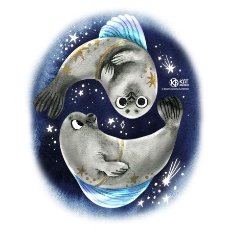 Новогодний тюлень арт