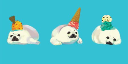 Открытка с тюленем с днем рождения