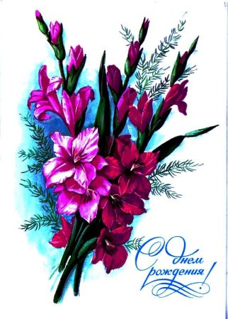 С днём рождения гладиолусы