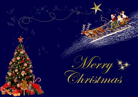 Рождественская открытка Merry Christmas