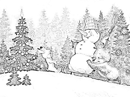 Советские новогодние открытки раскраски