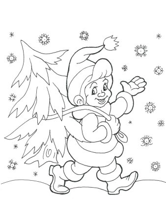 Новогодние раскраски для детей 5 лет