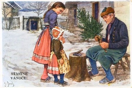 Рождественские открытки Чехии