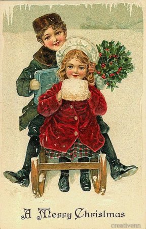 Винтажная открытка новый год