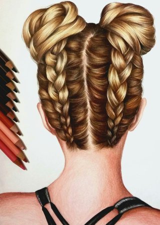 Плетение кос на карандаше