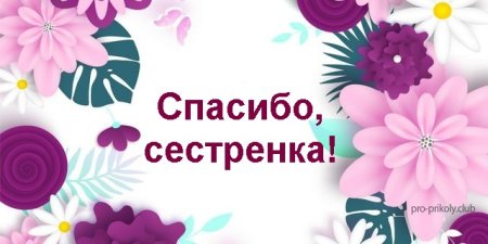 Спасибо сестренка