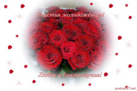 Счастья молодоженам открытки