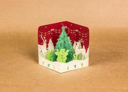 Новогодняя открытка поп ап