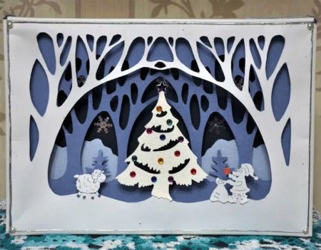 Новогодняя объемная аппликация