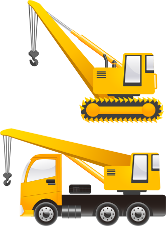 Желтый подъемный кран