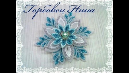 Новогодние снежинки канзаши