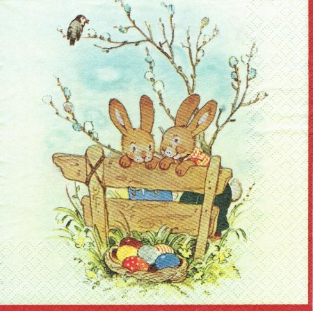 Салфетки с зайцами для декупажа