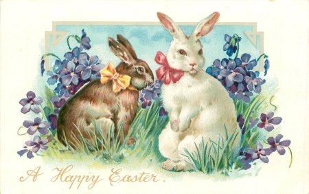 Винтажные открытки с кроликами