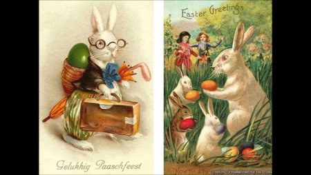 Открытка на Пасху с зайцем английский