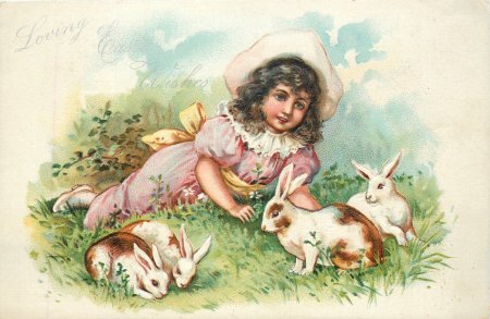 Винтажные открытки с кроликами