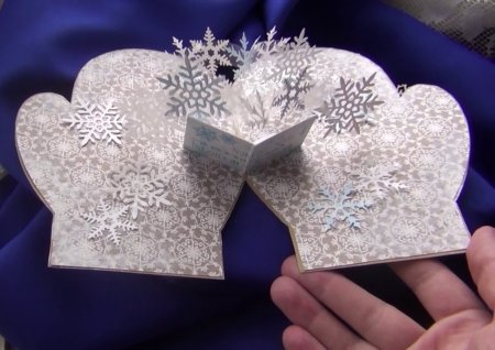 Открытка в виде снежинки своими руками