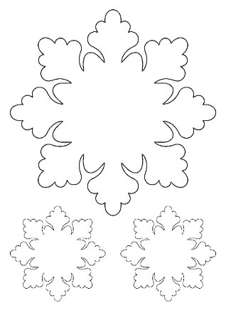 Контур снежинки для вырезания