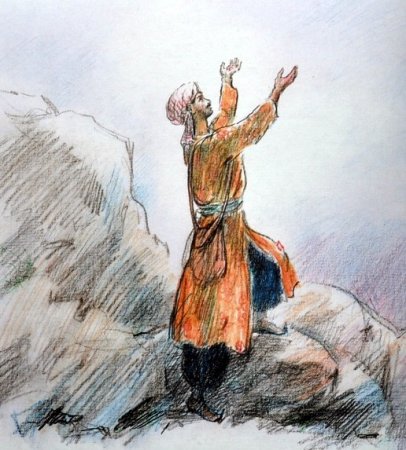 Как нарисовать м.ю Лермонтов Ашик легкоа