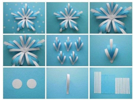 Снежинки из бумаги объёмные пошагово