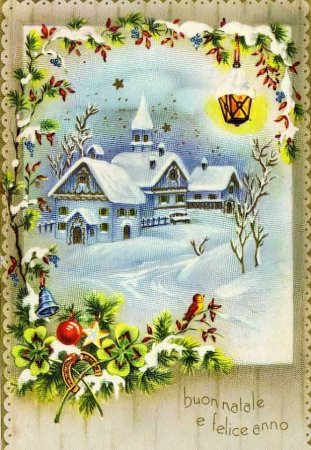 Рождественская открытка вертикальная