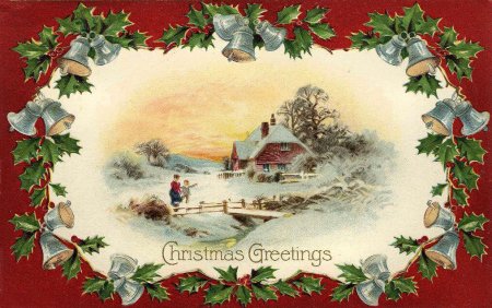 Старинные английские новогодние открытки