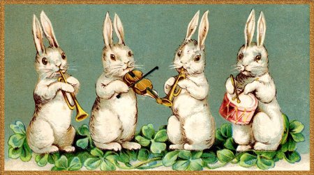 Винтажные открытки с кроликами