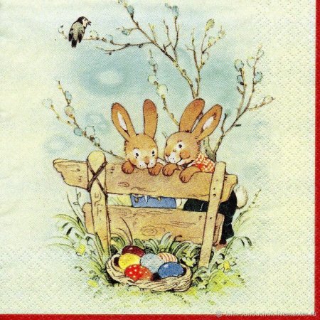 Пасхальные кролики для декупажа