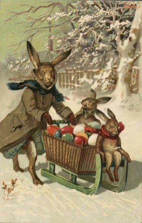 Старинные открытки с зайцами