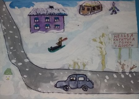 Рисование на тему безопасность зимой