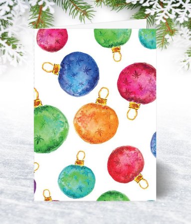 Новогодняя аткрытка акварелью