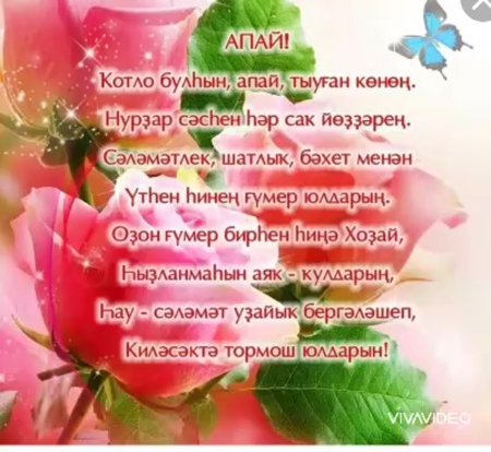Поздравления с днём рождения сестре на башкирском языке