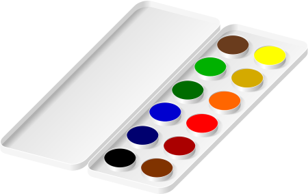 Акварельные краски на прозрачном фоне