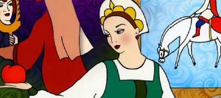 Иллюстрация к сказке о мертвой царевне и 7 богатырях